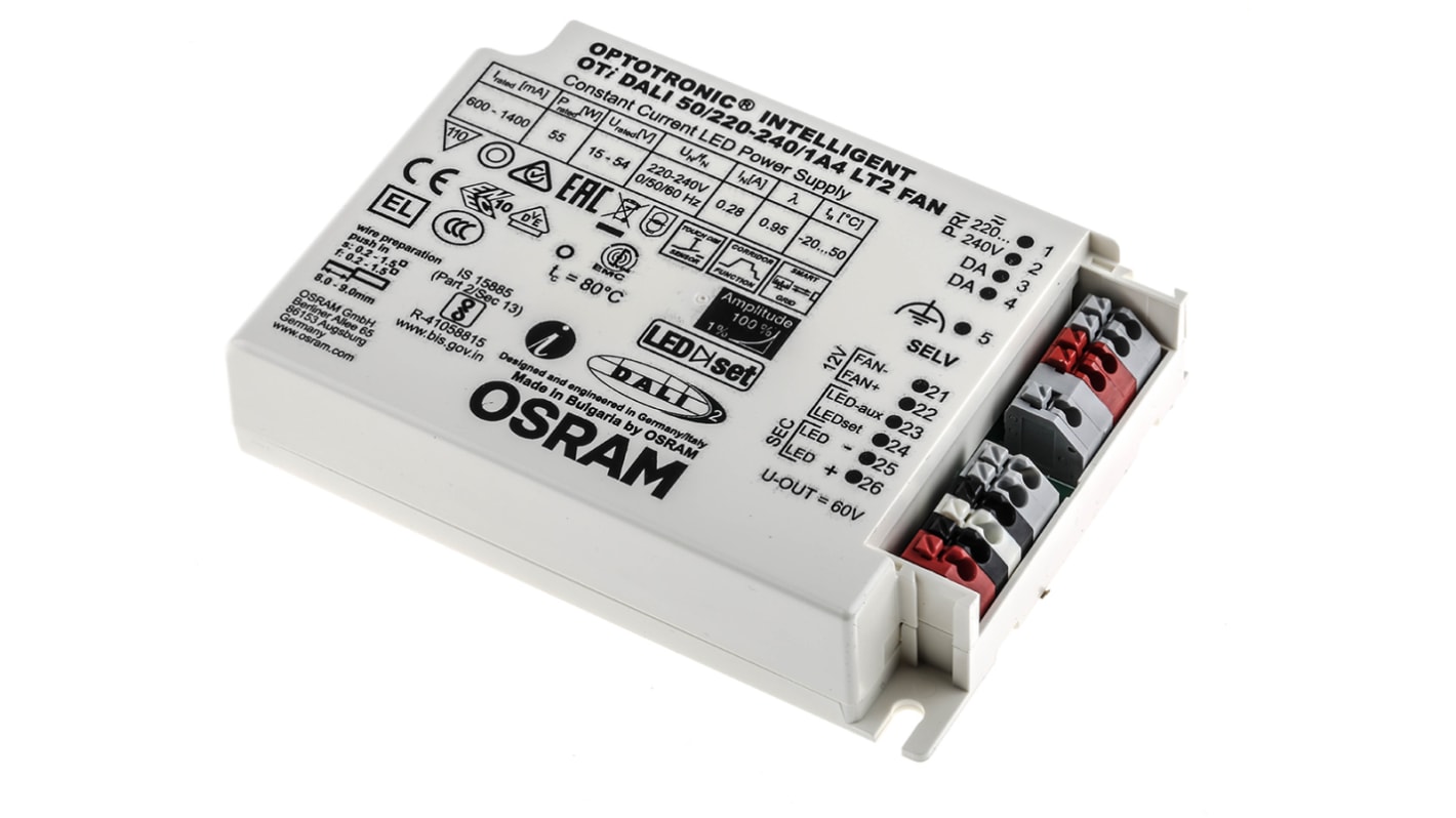 Osram LED-Treiber-Modul 176 → 276 V dc, 198 → 264 V ac LED-Treiber, Ausgang 15 → 54V / 1.4A,