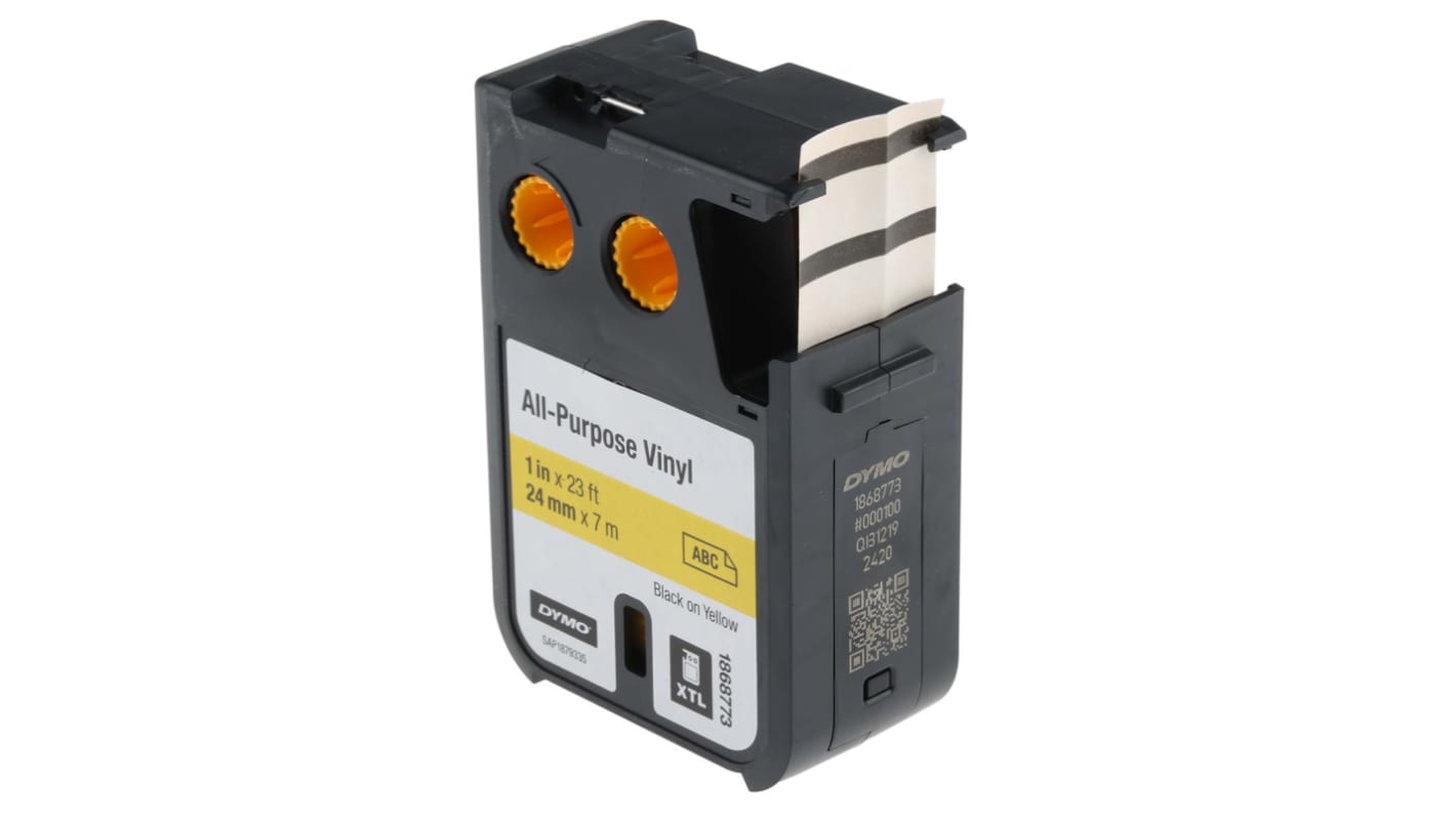 Dymo XTL Black on Yellow Label Printer Tape, 7 m Length, 24 mm Width