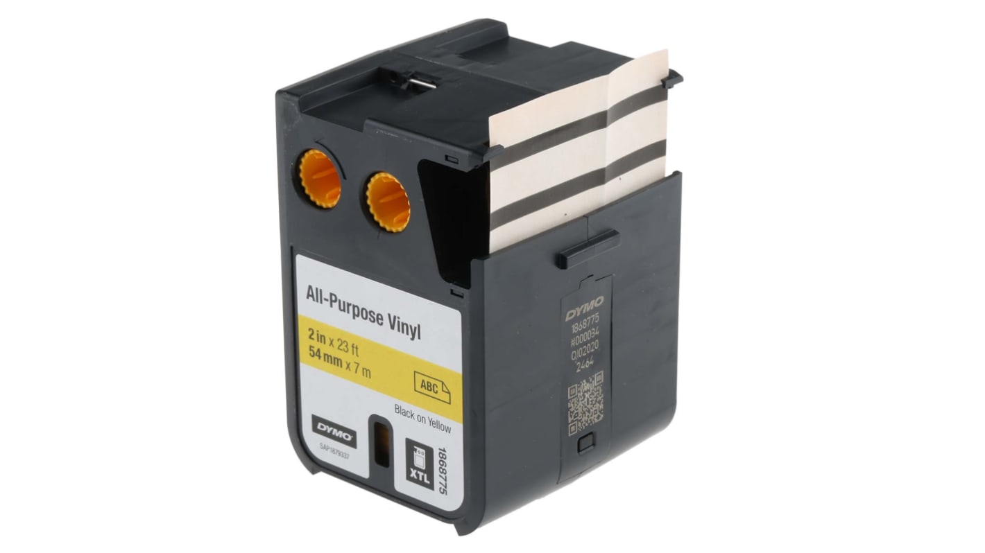Dymo XTL Black on Yellow Label Printer Tape, 7 m Length, 54 mm Width