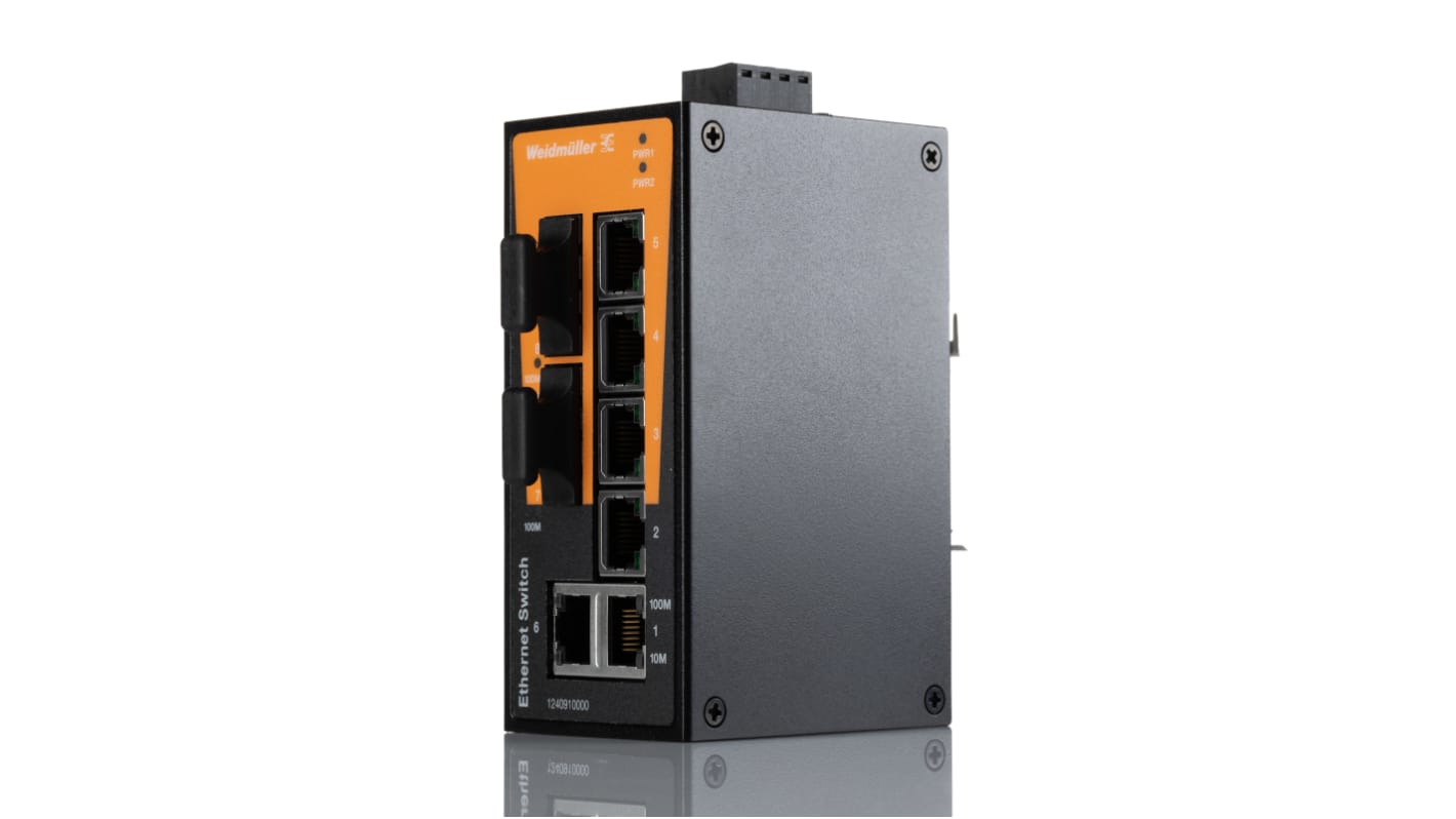 Switch Ethernet Weidmuller, 2 x SC Multimode, 6 x RJ45 porte