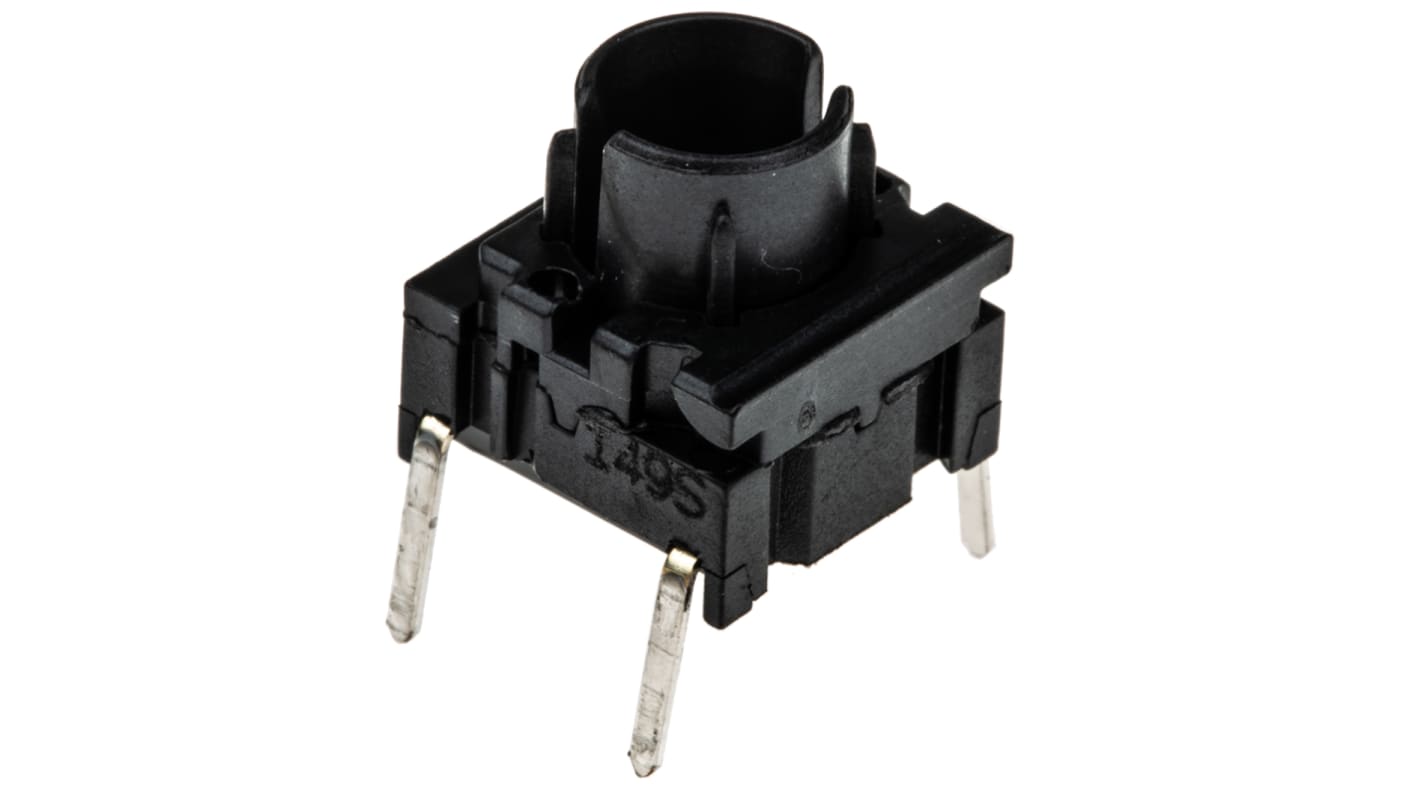 MEC 轻触开关, 通孔安装, PC针脚端接, 单刀单掷, 10.10 x 10.10 x 10.4mm, IP67, 黑色执行器