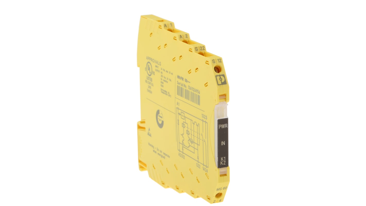 Phoenix Contact Dual-Channel Emergency Stop, Safety Switch/Interlock Safety Relay, 24V dc, 2 Safety Contacts