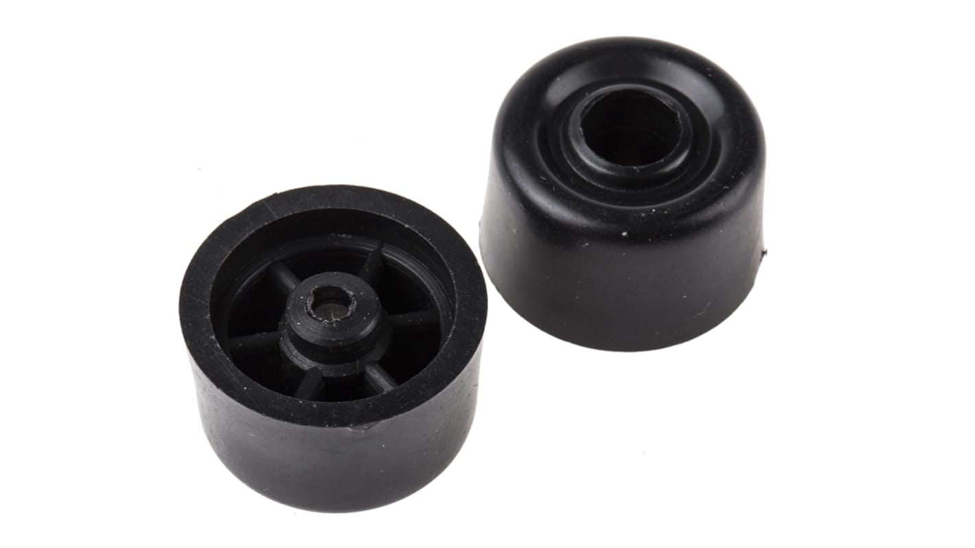 RS PRO Black PVC Bumper Door Stop, 32mm Diameter