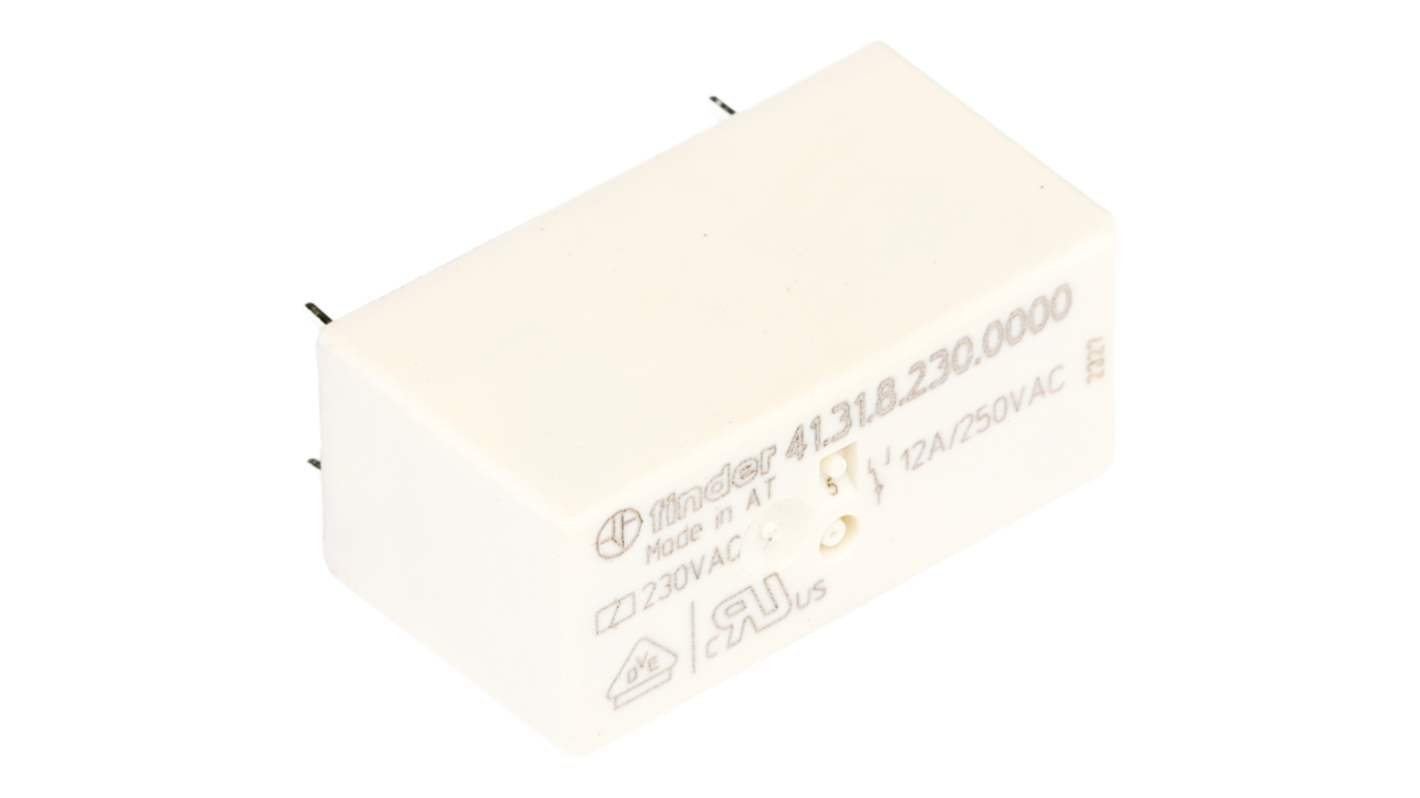 Finder PCB Mount Power Relay, 230V ac Coil, 12A Switching Current, SPDT