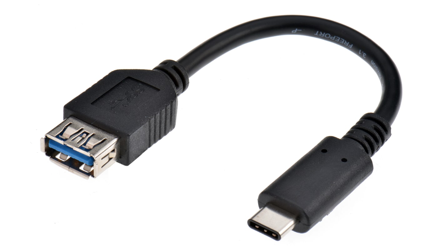 RS PRO USB-Kabel, 150mm Schwarz