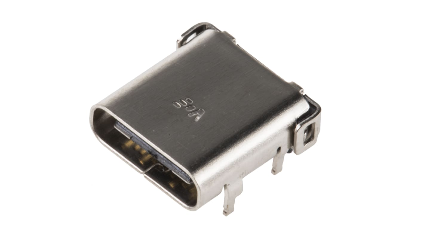 RS PRO USB csatlakozó Nő Derékszögű, NYÁK-ra szerelhető, 20 V, 5A