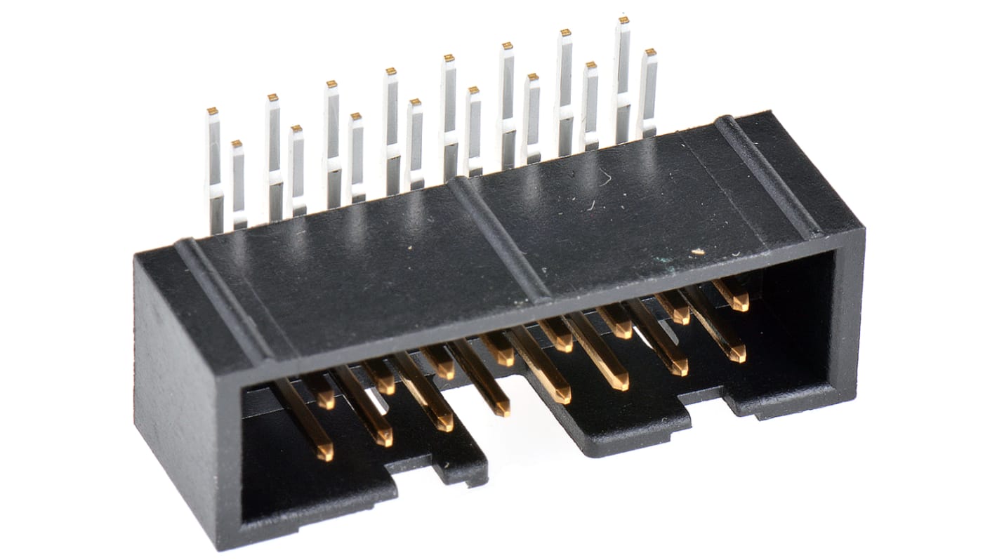 Hirose HIF3FC Series Right Angle Through Hole PCB Header, 16 Contact(s), 2.54mm Pitch, 2 Row(s), Shrouded