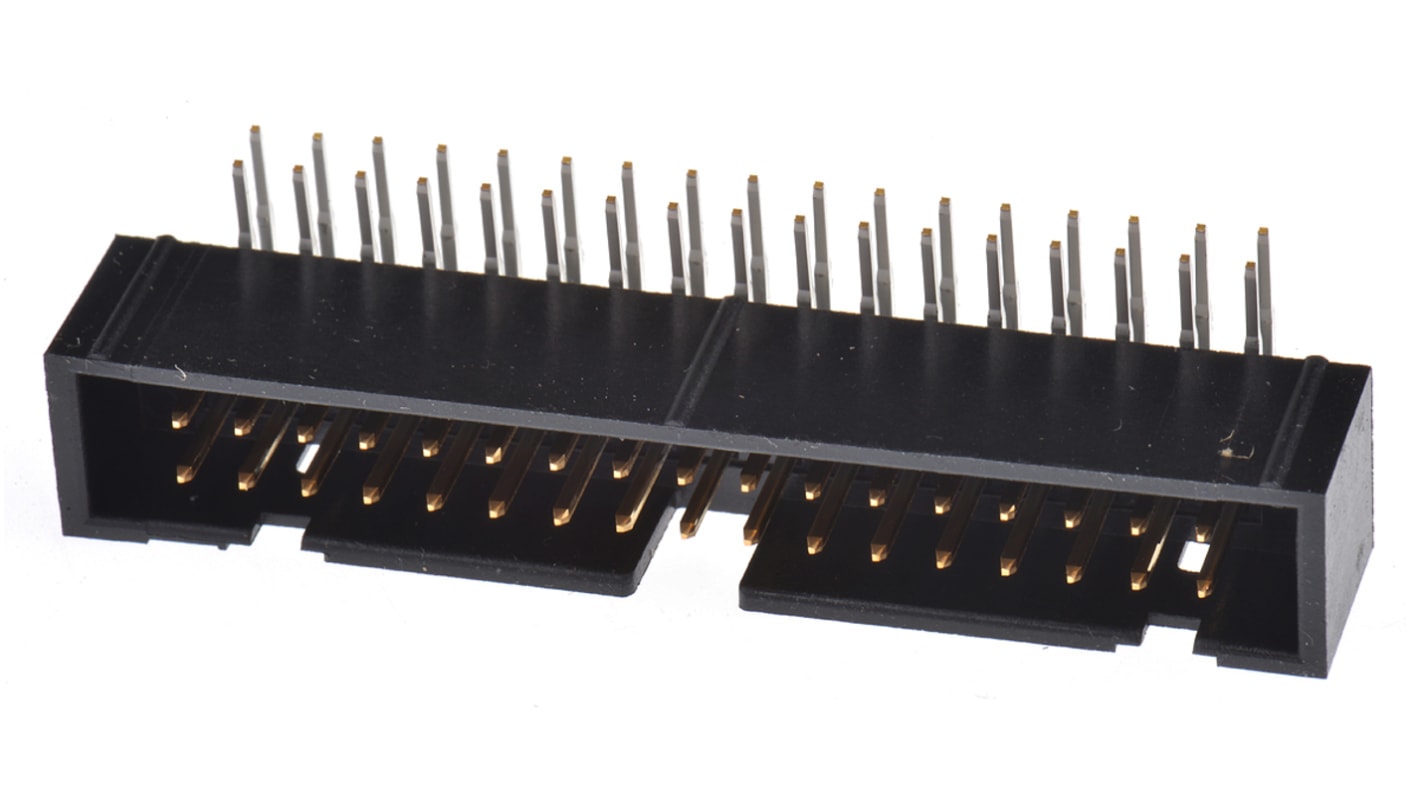 Hirose HIF3FC Series Right Angle Through Hole PCB Header, 34 Contact(s), 2.54mm Pitch, 2 Row(s), Shrouded