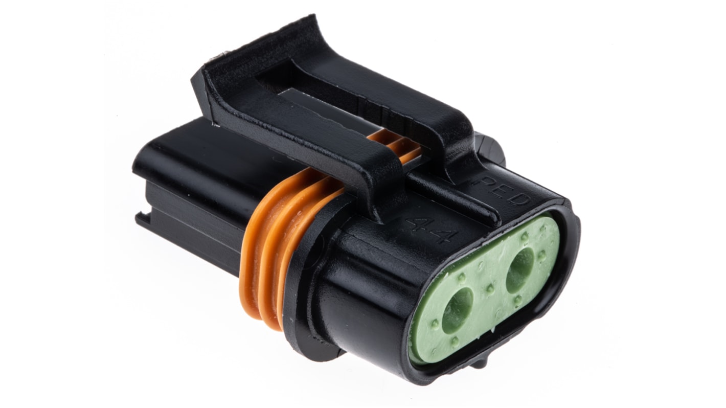 Delphi, Metri-Pack 630 Automotive Connector Socket Black Cable Mount 2 Way, Crimp Termination 12033769