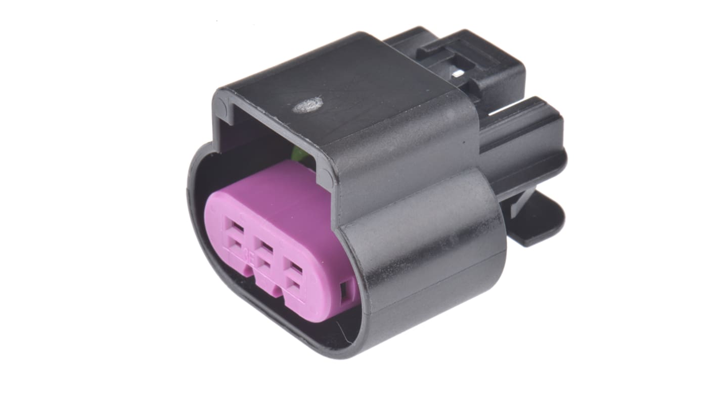 Delphi, GT 150 Automotive Connector Socket Black Cable Mount 3 Way, Crimp Termination 13519047