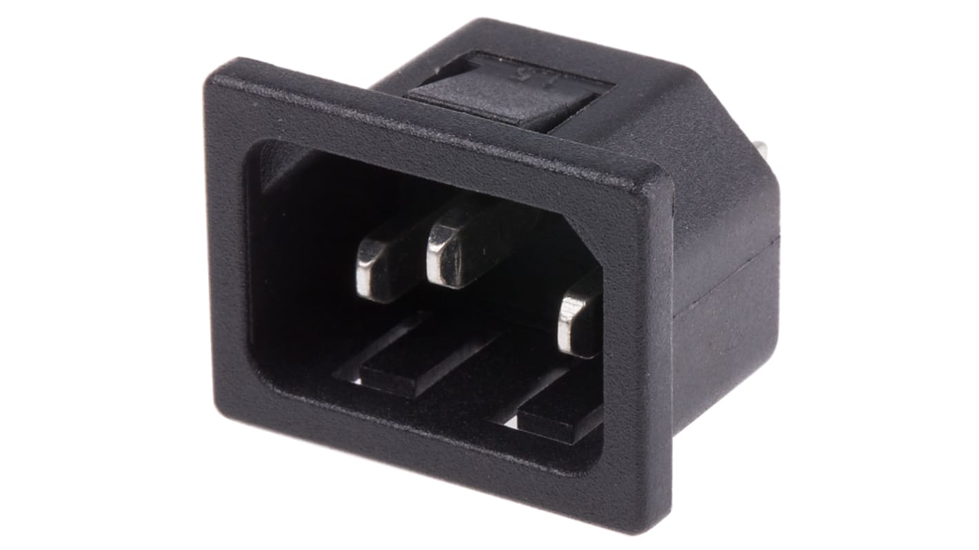 RS PRO C14 Snap-In IEC Connector Male, 10A, 250 V