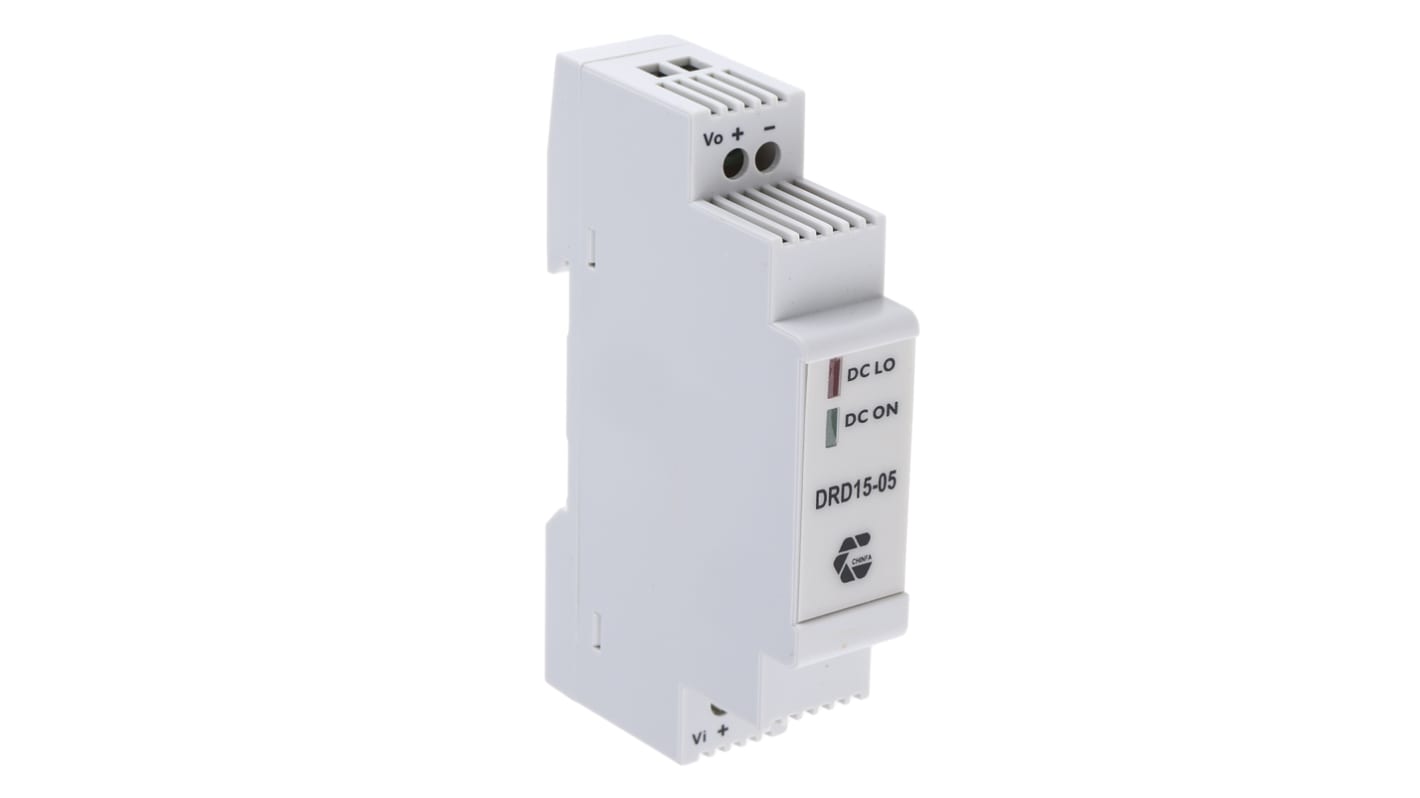 Chinfa DRD15 DC/DC-Wandler 13.5W 24 V dc IN, 5V dc OUT / 2.7A DIN-Schienen-Montage 1.5kV dc isoliert