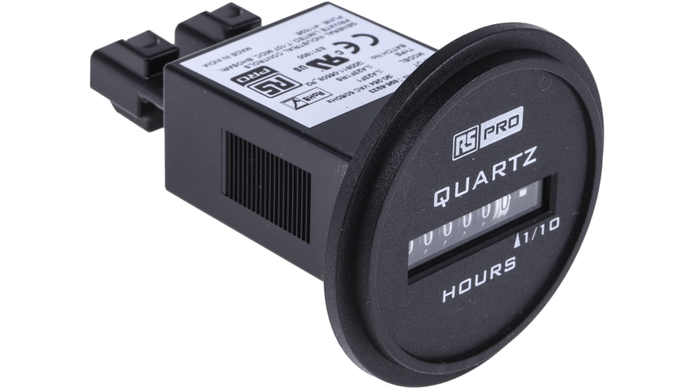 RS PRO Hour Meter Counter, 6 Digit, 50Hz, 90 → 264 V ac