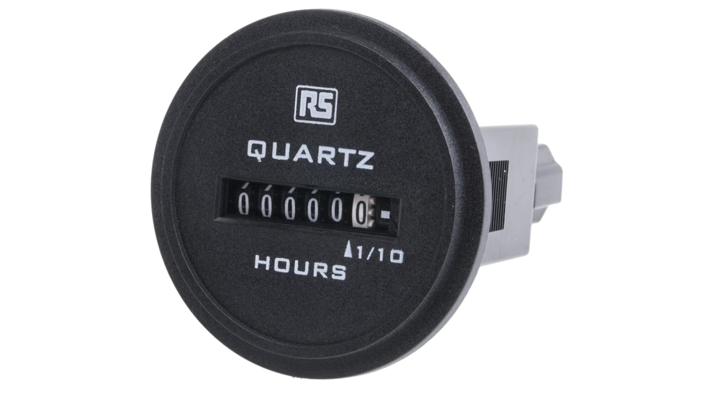 RS PRO Hour Meter Counter, 6 Digit, 50Hz, 4 → 30 V ac/dc