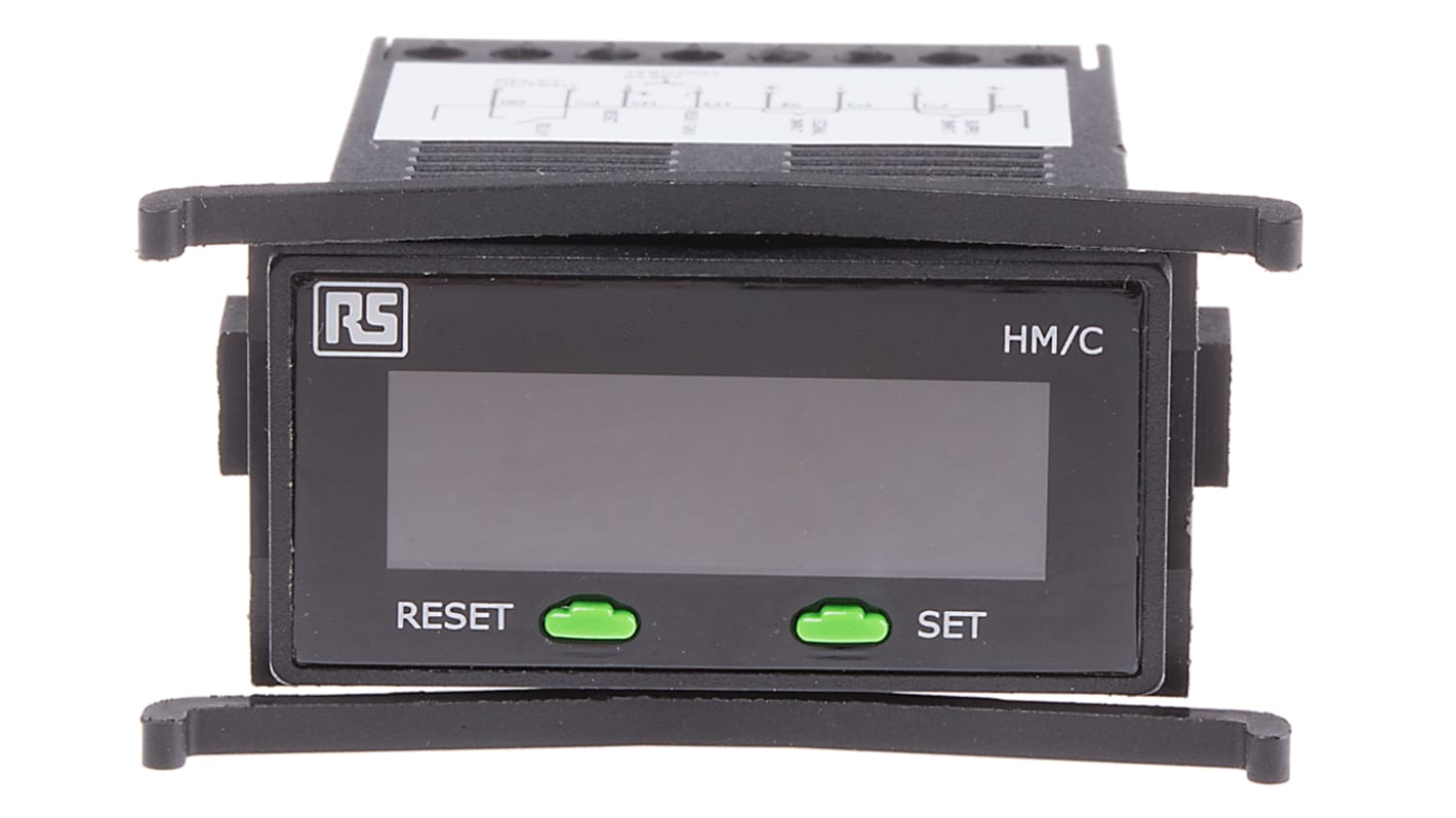 RS PRO Counter, Digital Hour Meter Counter, 7 Digit, 40Hz, 85 → 265 V ac/dc