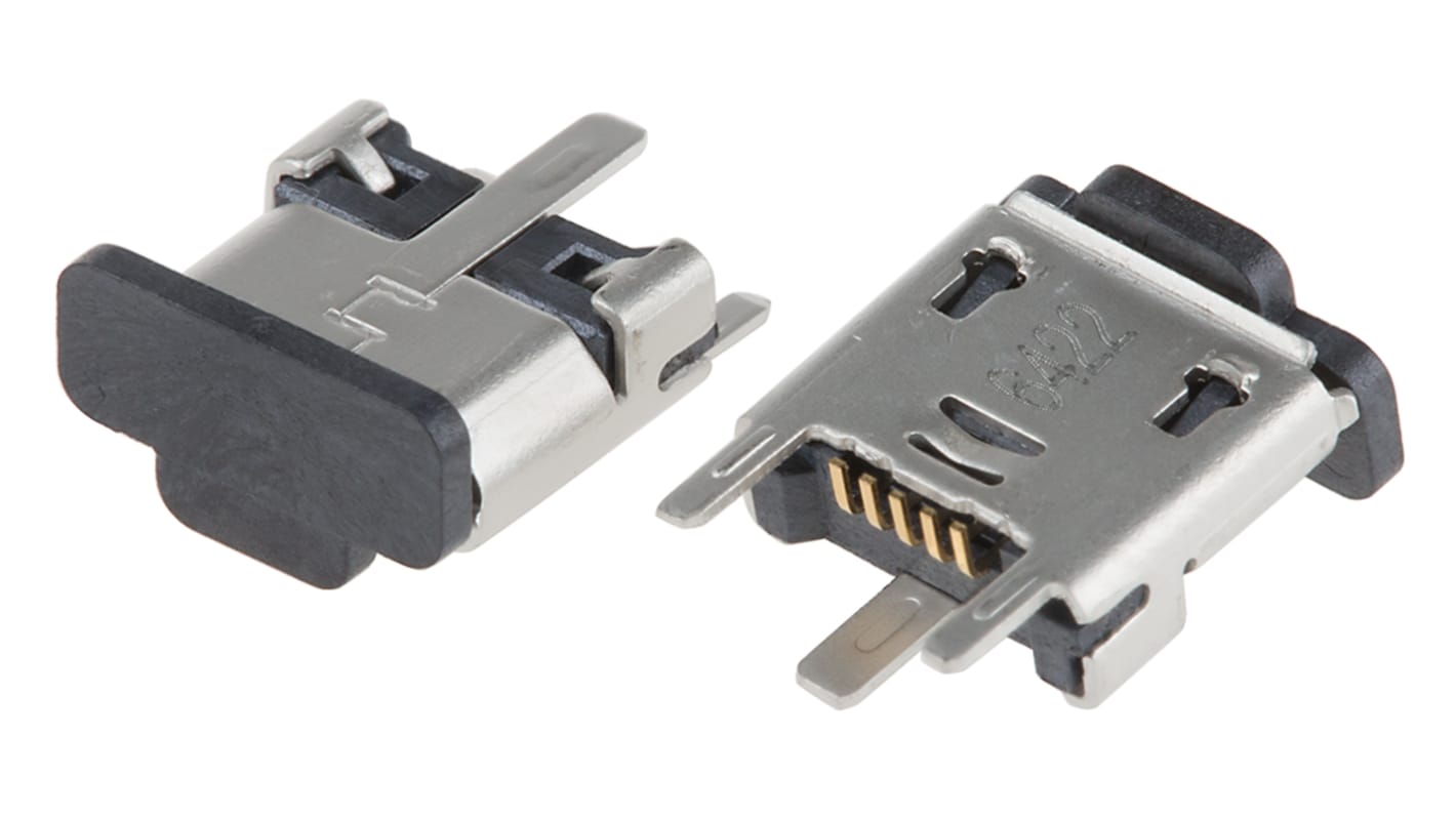 Conector USB Molex 105133-0011, Hembra, Recto, Montaje Superficial, 30,0 V., 1.8A 105133