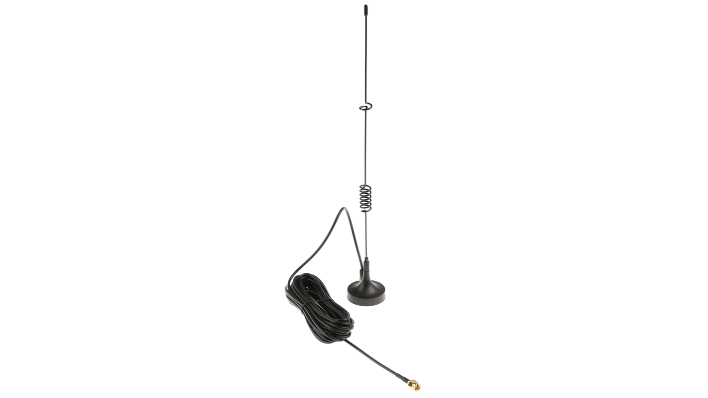 Siretta MIKE2A/5M/LL1/SMAM/S/S/26 Whip Multiband Antenna with SMA Connector, 2G (GSM/GPRS), 3G (UTMS), 4G, 4G (LTE