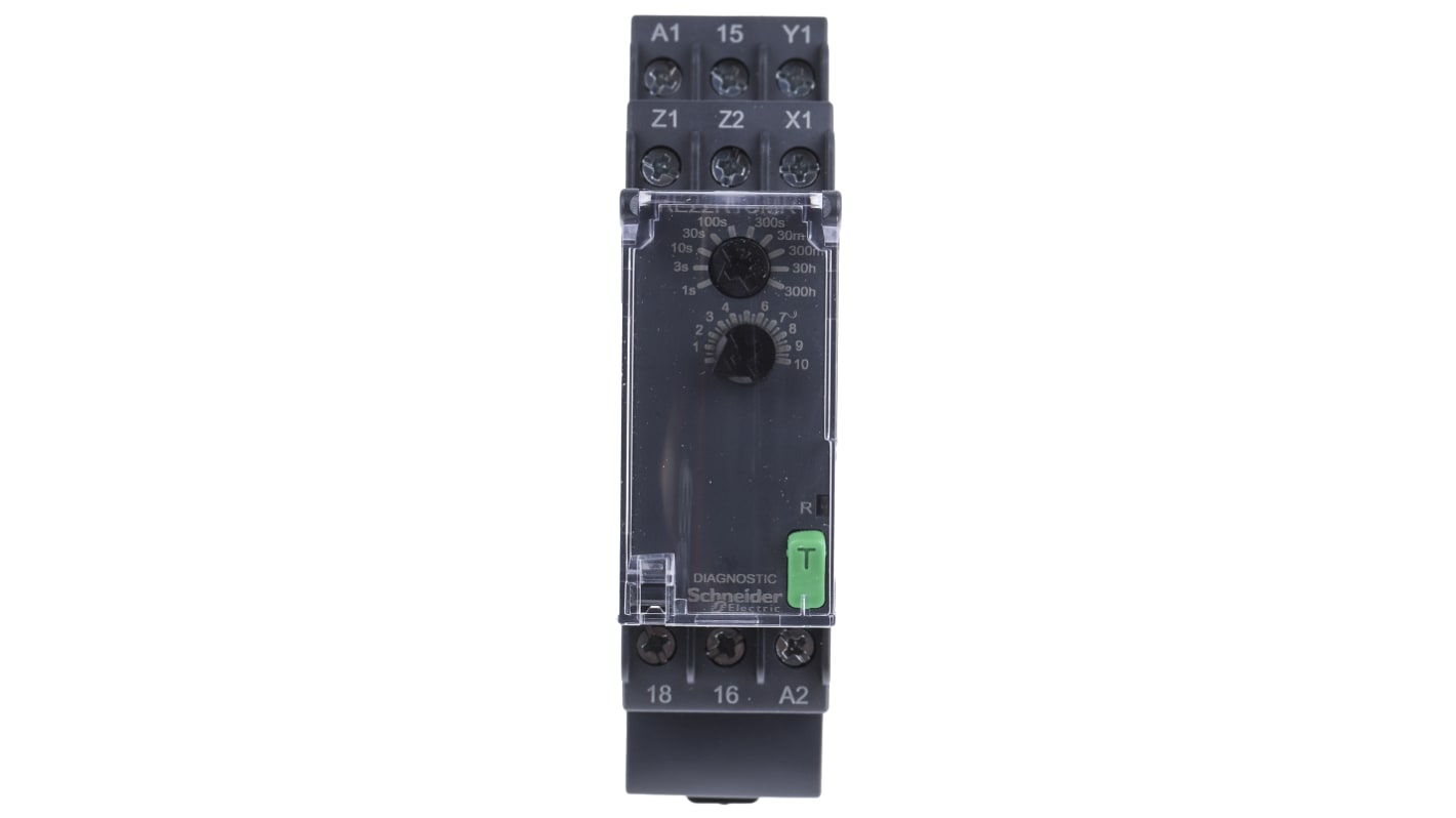 Schneider Electric Harmony Time Series DIN Rail Mount Timer Relay, 24 → 240V ac/dc, 1-Contact, 0.05 → 1s,