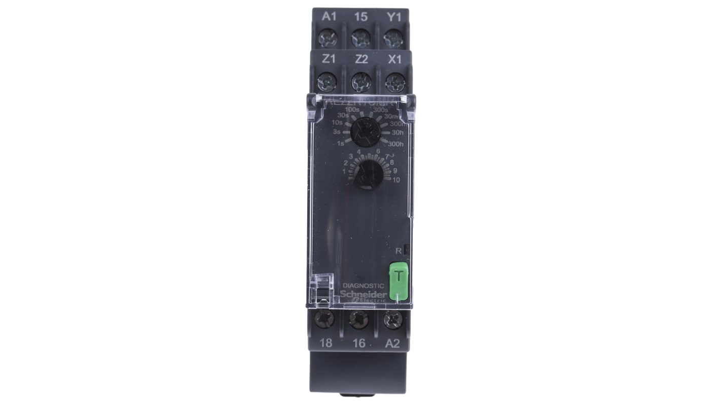 Schneider Electric 断电延时时间继电器, 24 → 240V 交流/直流电源, 0.05 → 1s范围, 1触点