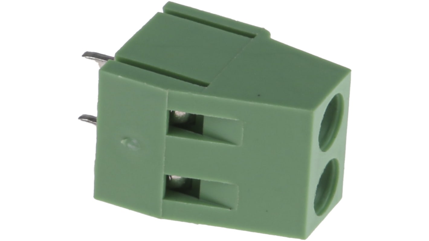 RS PRO PCB Terminal Block, 2-Contact, 5mm Pitch, Through Hole Mount, 1-Row, Screw Termination