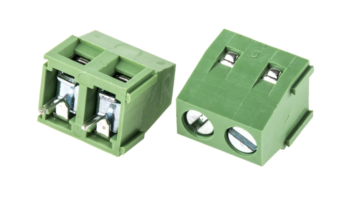 RS PRO 基板用端子台, 10A, 300 V, 5mmピッチ, 1列, 2極 | RS RS PRO 基板用端子台, 10A, 300 V, 5mmピッチ, 1列, 2極 | RS