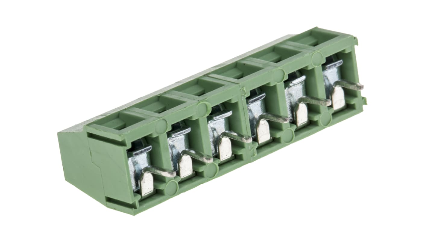 RS PRO PCB Terminal Block, 6-Contact, 5mm Pitch, Through Hole Mount, 1-Row, Screw Termination