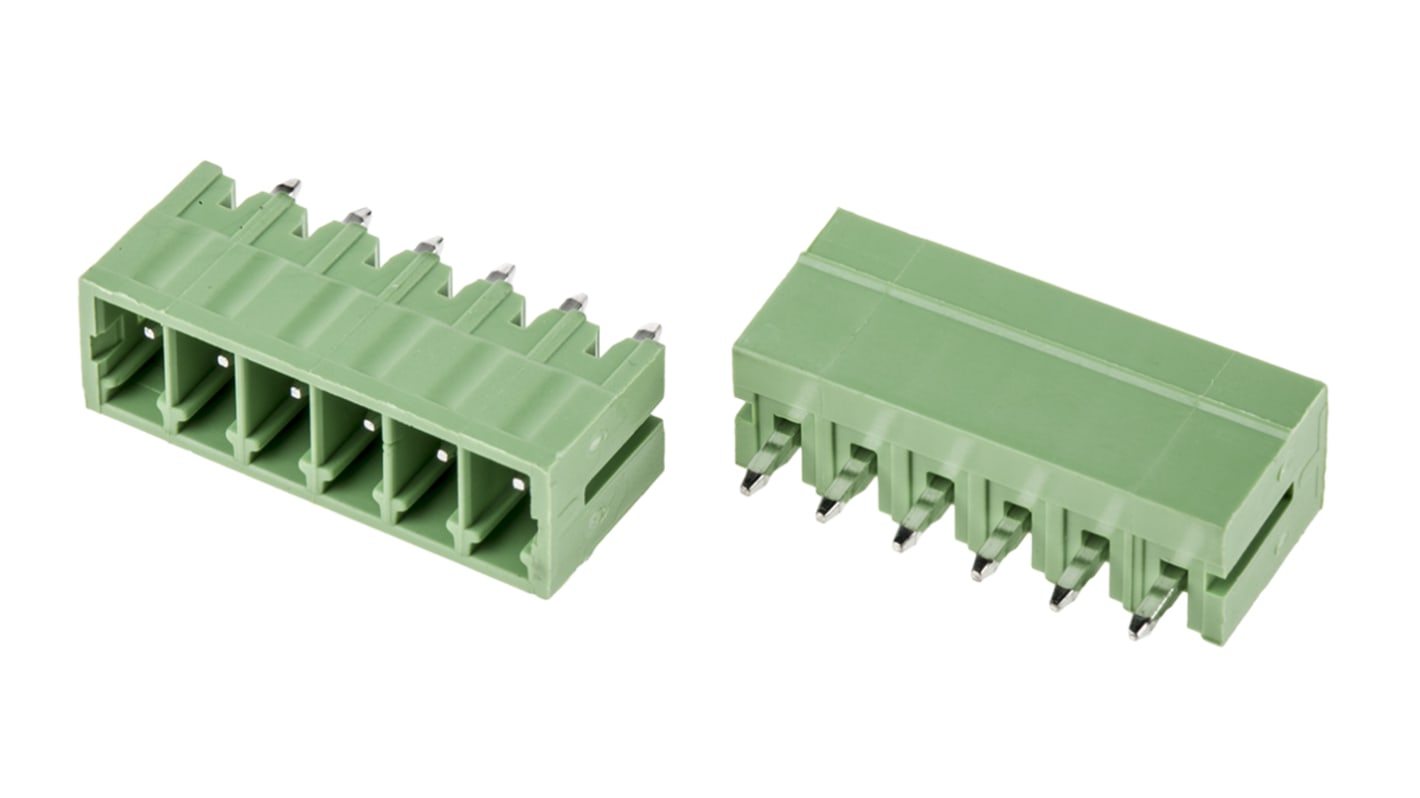 RS PRO, 3.5mm Pitch, 6 Way, , Pluggable Terminal Block, Header, Through Hole, Solder Termination