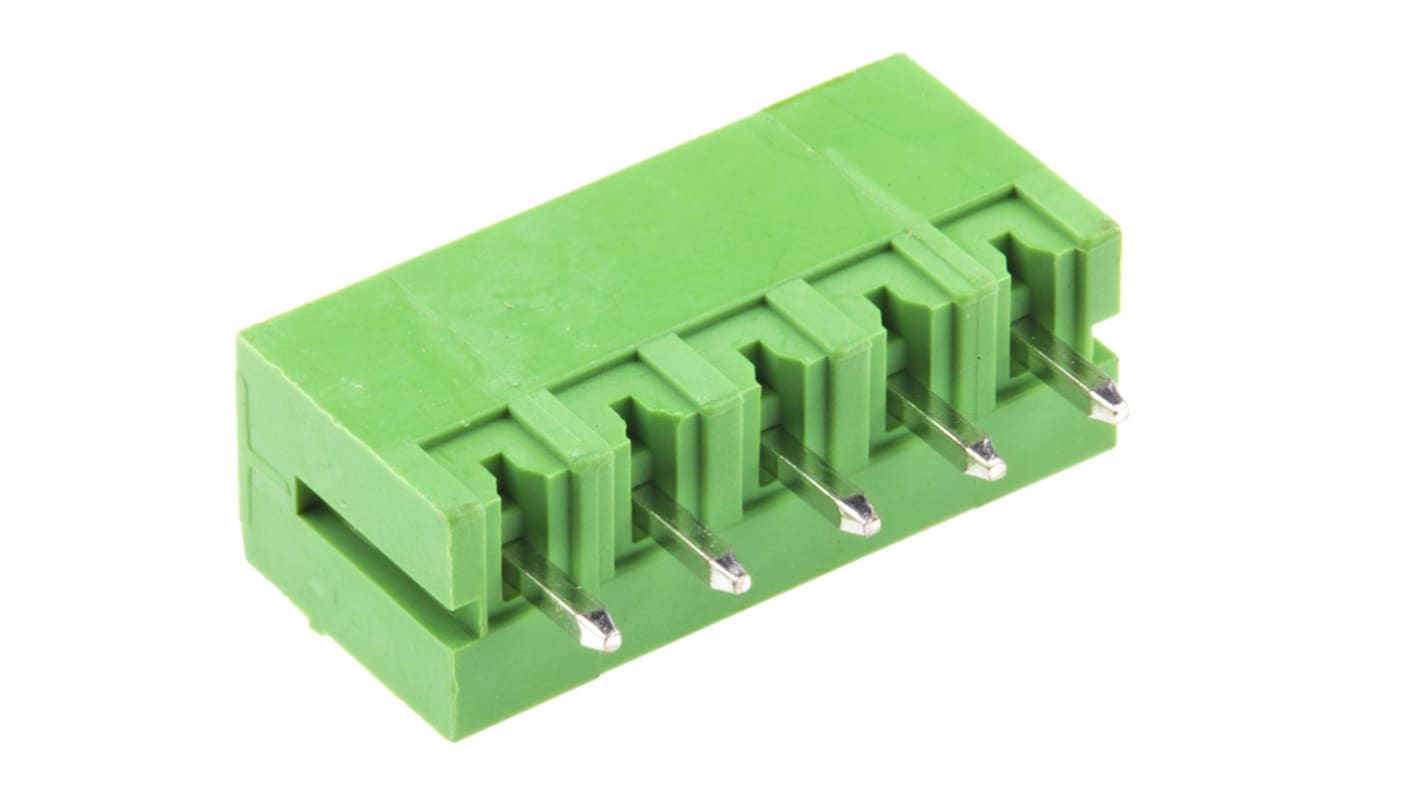RS PRO, 3.81mm Pitch, 5 Way, Pluggable Terminal Block, Header, Through Hole, Solder Termination