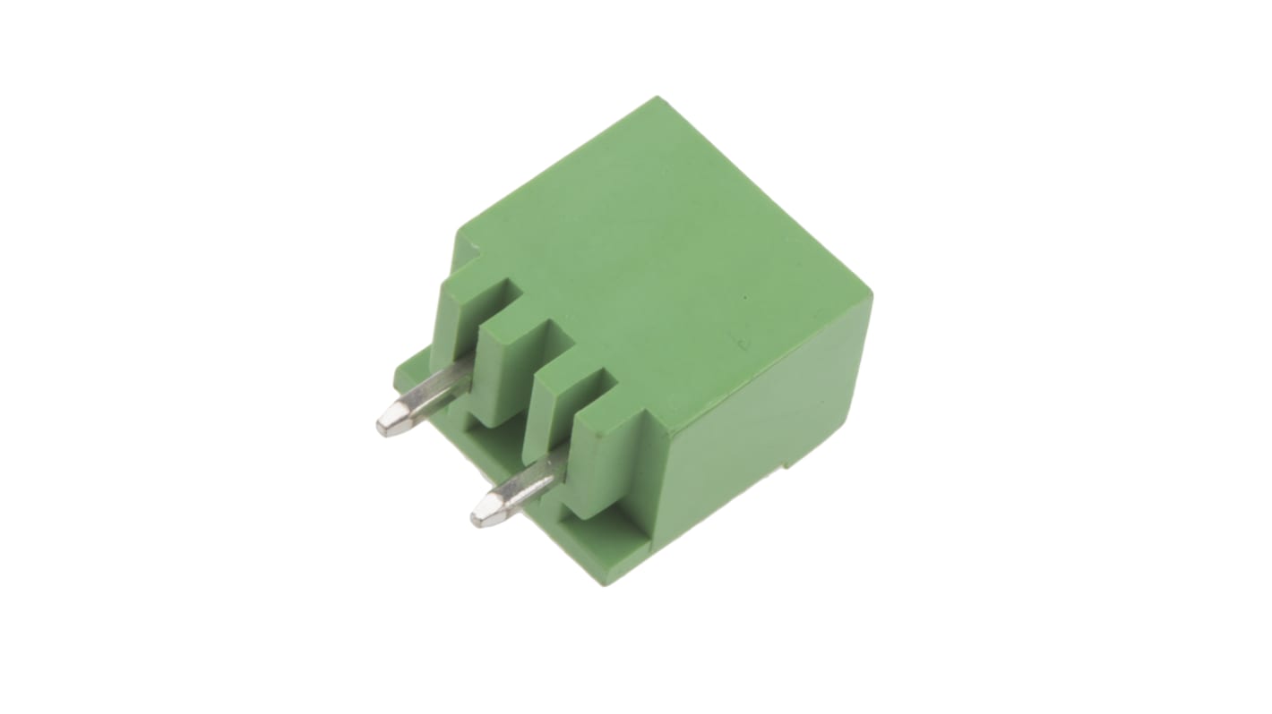 RS PRO 2p插拔式接线端子 直向排针, 5.08mm间距, 15.0A, 300.0 v, THT安装, 焊接端接