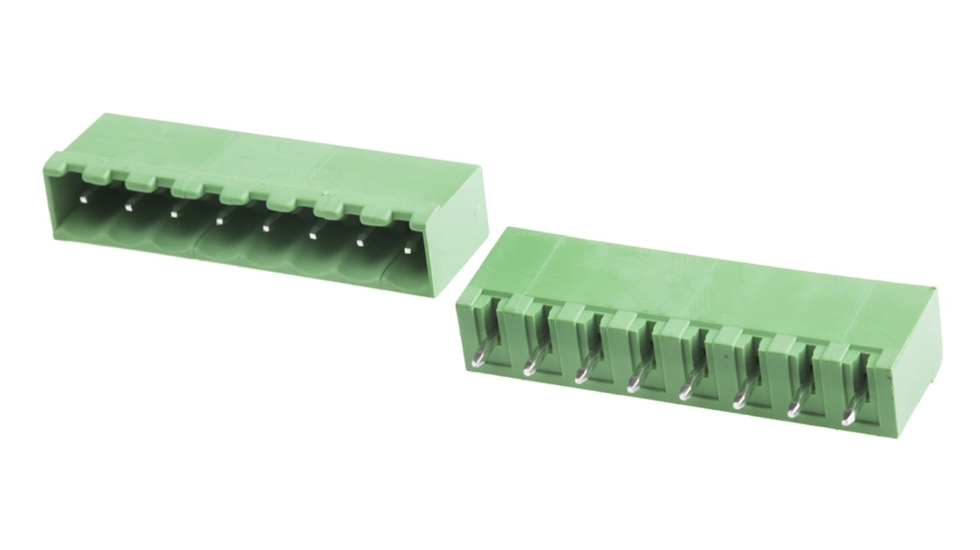 RS PRO, 5.0mm Pitch, 8 Way, Pluggable Terminal Block, Header, Through Hole, Solder Termination