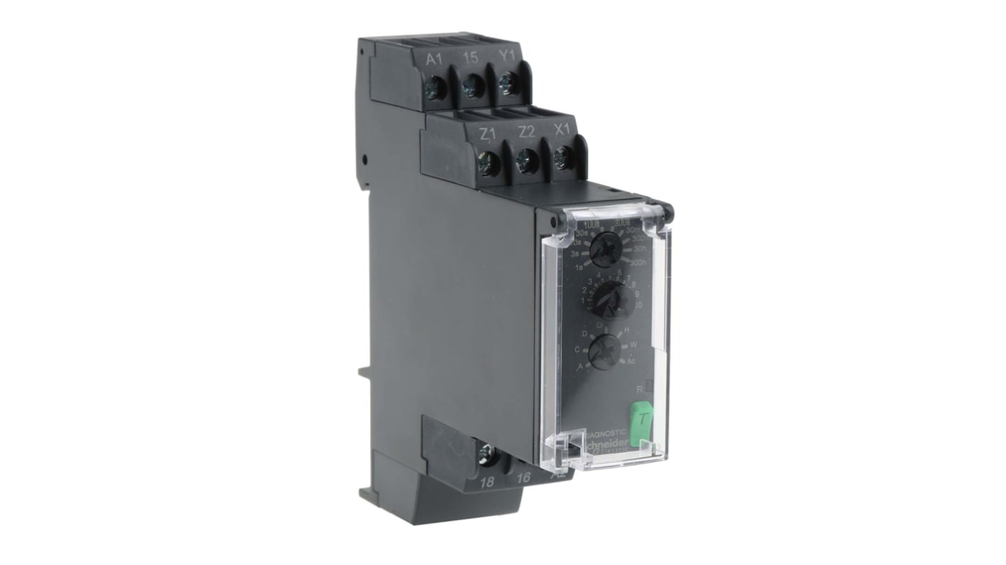 Schneider Electric Harmony Time Series DIN Rail Mount Timer Relay, 24 → 240V ac/dc, 1-Contact, 0.05 → 1s,