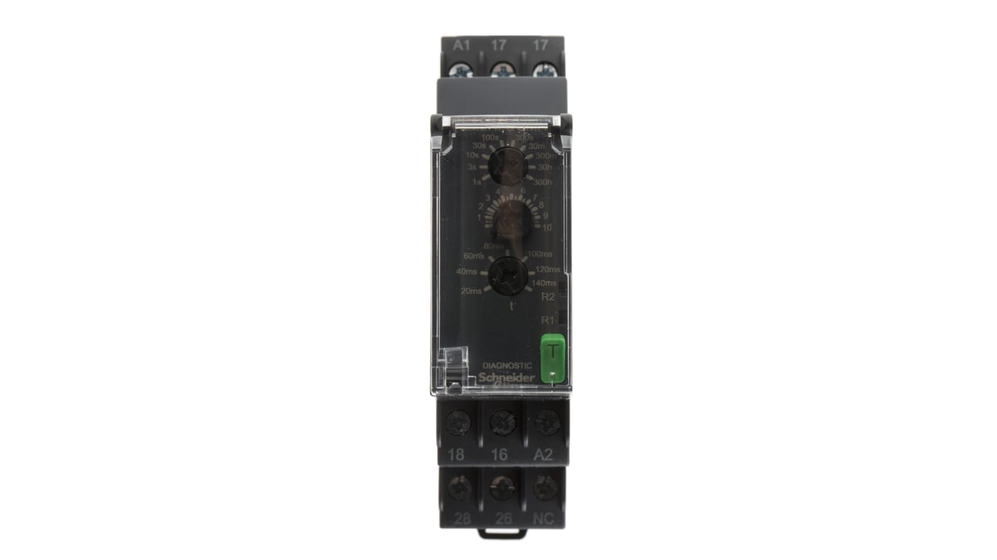 Schneider Electric Harmony Time Series DIN Rail Mount Timer Relay, 24 → 240V ac/dc, 2-Contact, 0.05 → 1s,