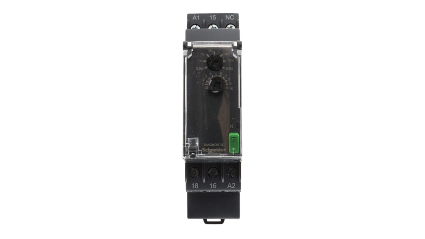 Schneider Electric Harmony Time Series DIN Rail Mount Timer Relay, 24 → 240V ac/dc, 1-Contact, 0.05 →