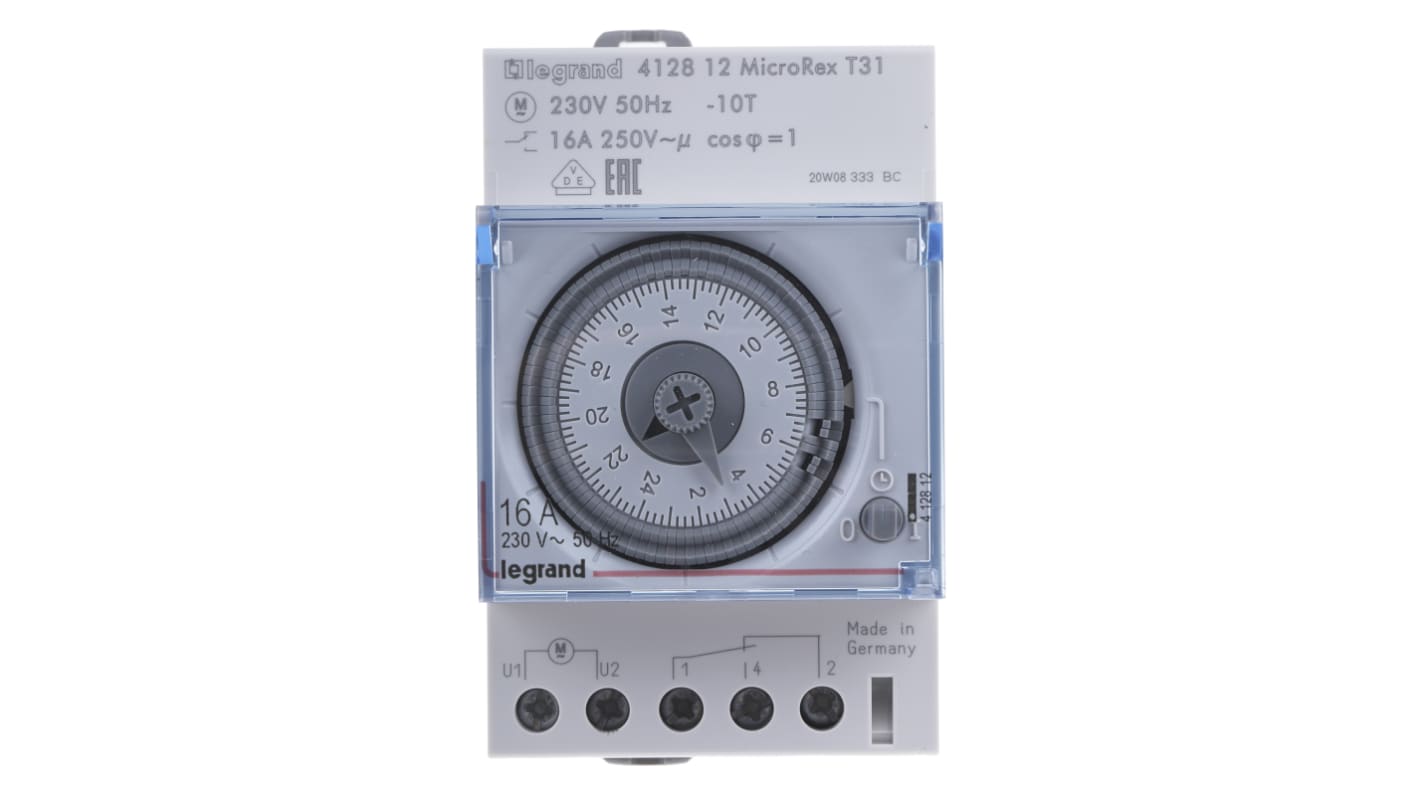 Legrand Analogue DIN Rail Time Switch 230 V ac, 3-Channel