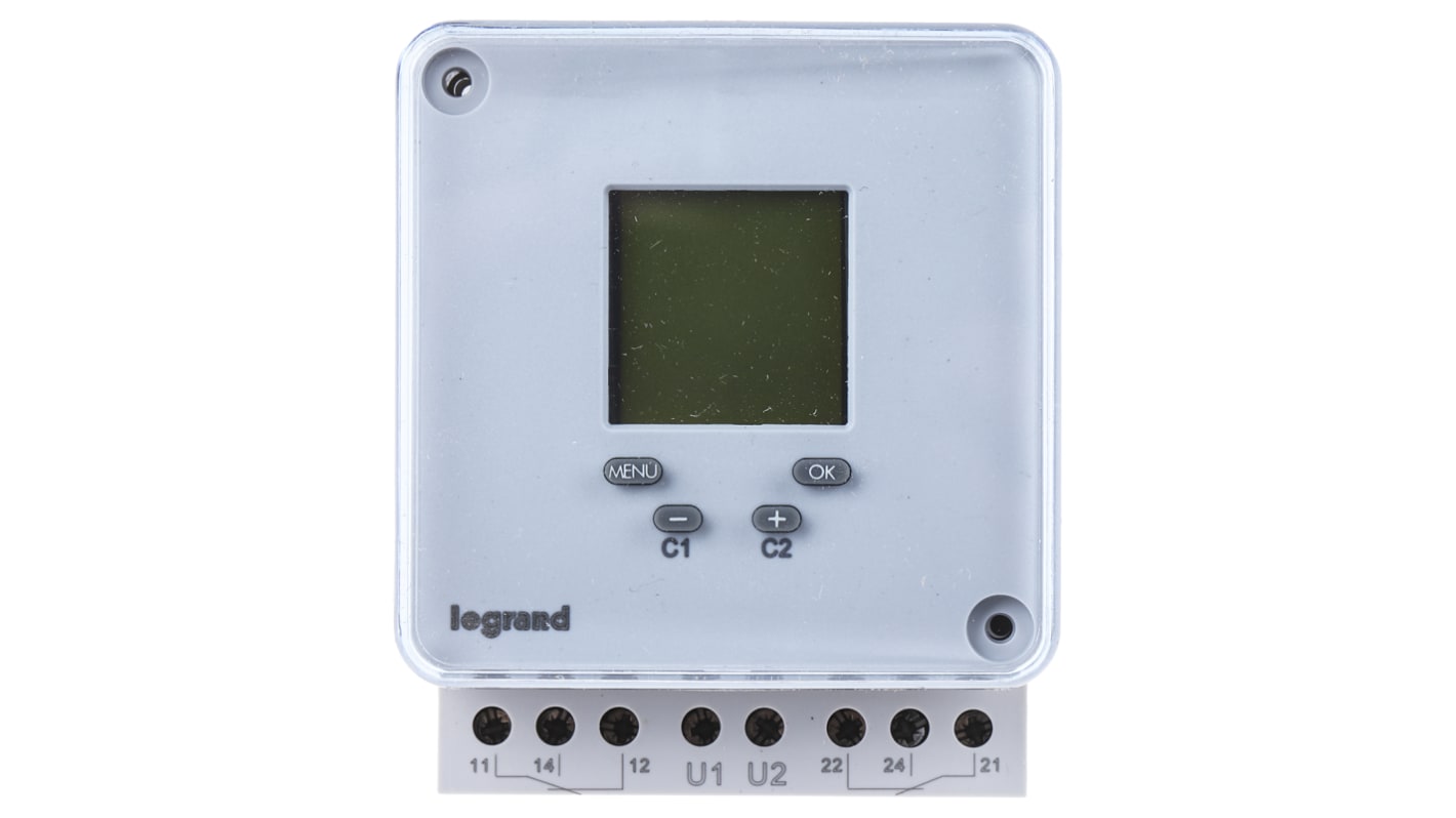 Legrand 数字定时开关, 双通道, 230 V电源, 表面安装端接, 双刀双掷, 可设天，小时