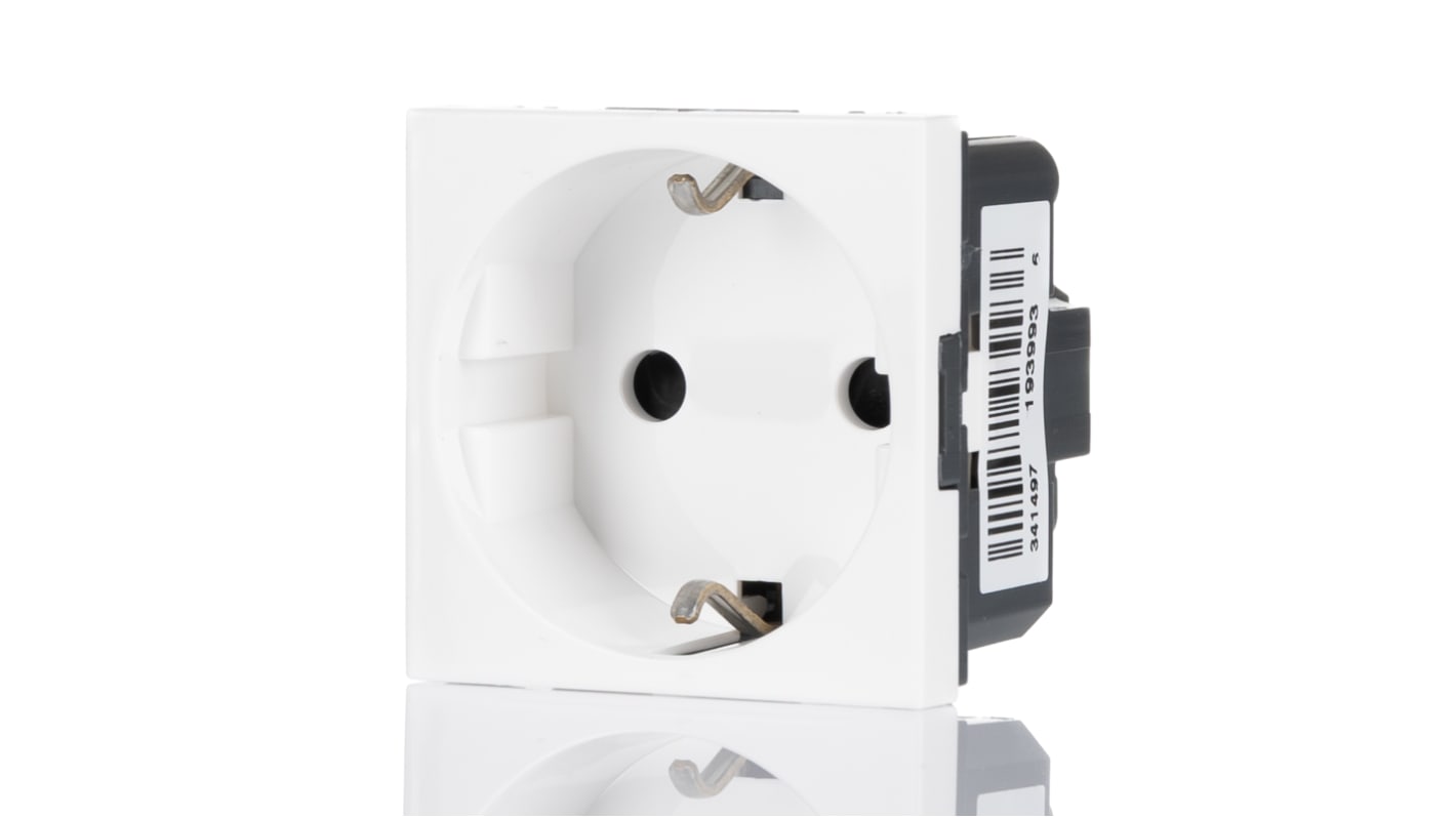 Weidmuller White 1 Gang Plug Socket, 2+E Poles, 16A, Type F - German Schuko, Indoor Use