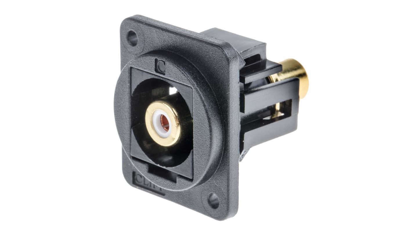 RS PRO Black Panel Mount RCA Socket