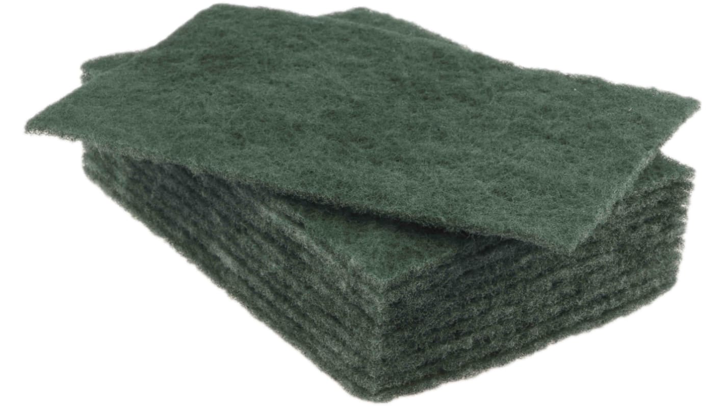 RS PRO Green Scourer 225mm x 150mm x 5mm, for Industrial Cleaning Use