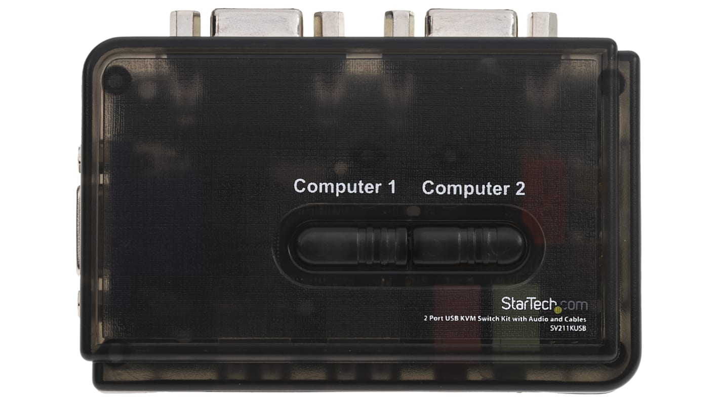 StarTech.com 2 Port USB VGA KVM Switch, 3.5 mm Stereo 2048 x 1536 Maximum Resolution