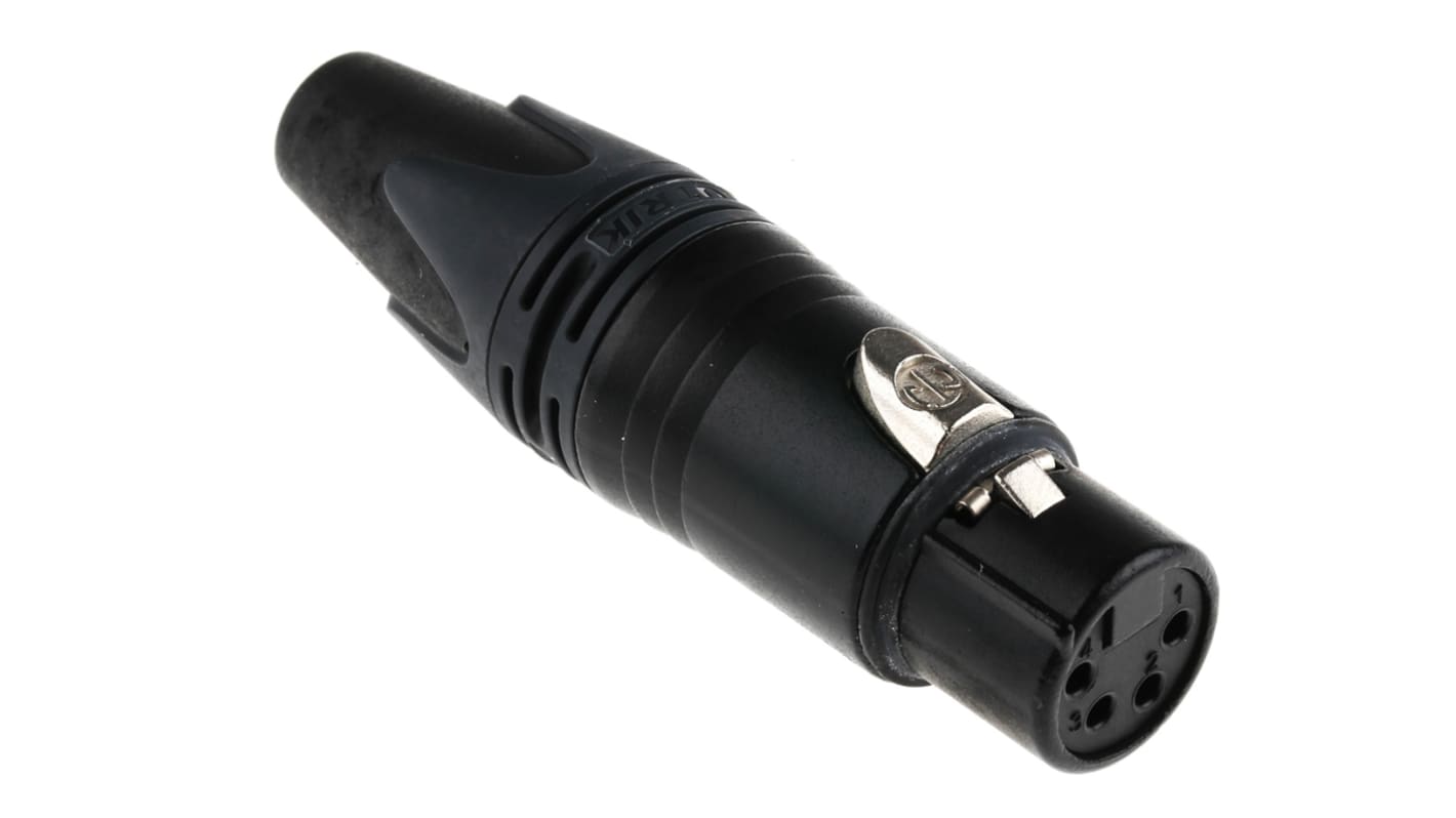 Neutrik 四芯卡侬头母座, 电缆安装, 50 V, 10A, 直向