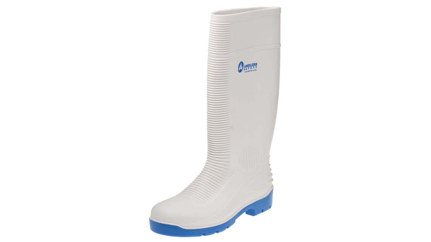 Amblers White Steel Toe Capped Unisex Safety Boots, UK 7, EU 41