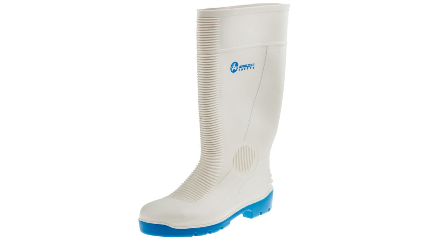 Amblers White Steel Toe Capped Unisex Safety Boots UK 8 EU 42 RS