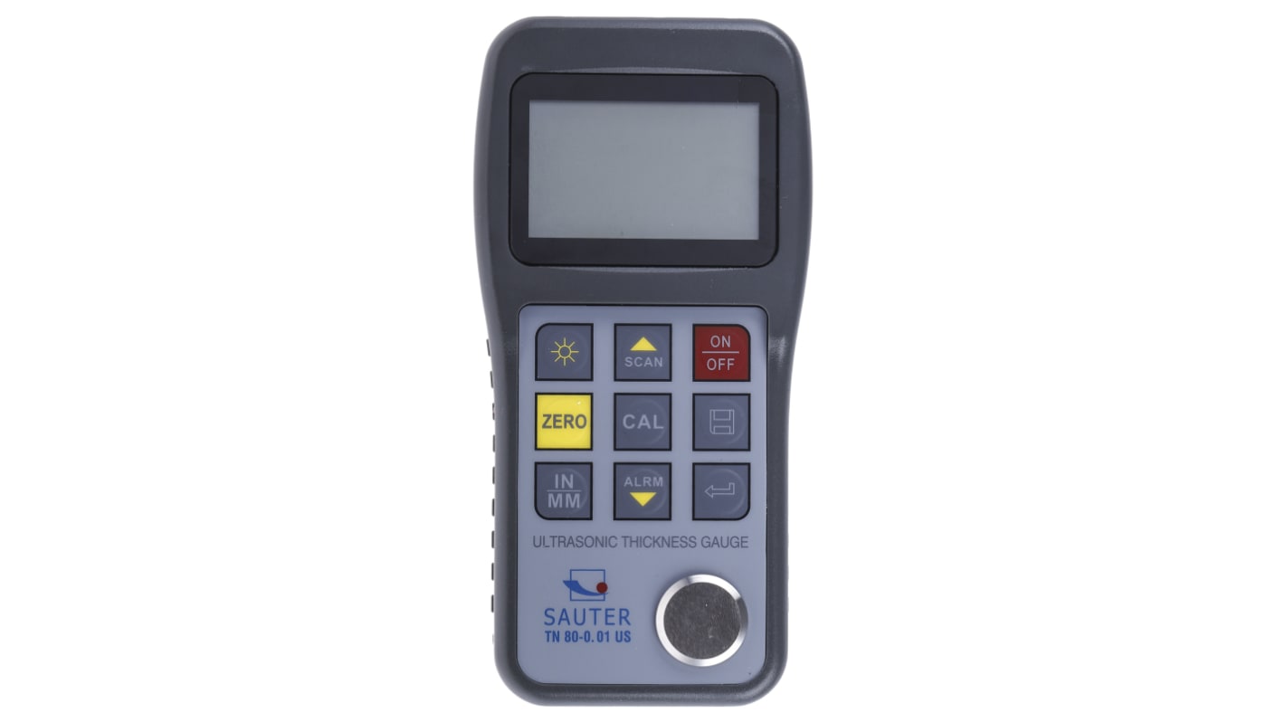 Sauter TN 80-0.01 US Thickness Meter, 0.75mm - 80mm, 0.01 Accuracy, 0.1 mm Resolution, LCD Display