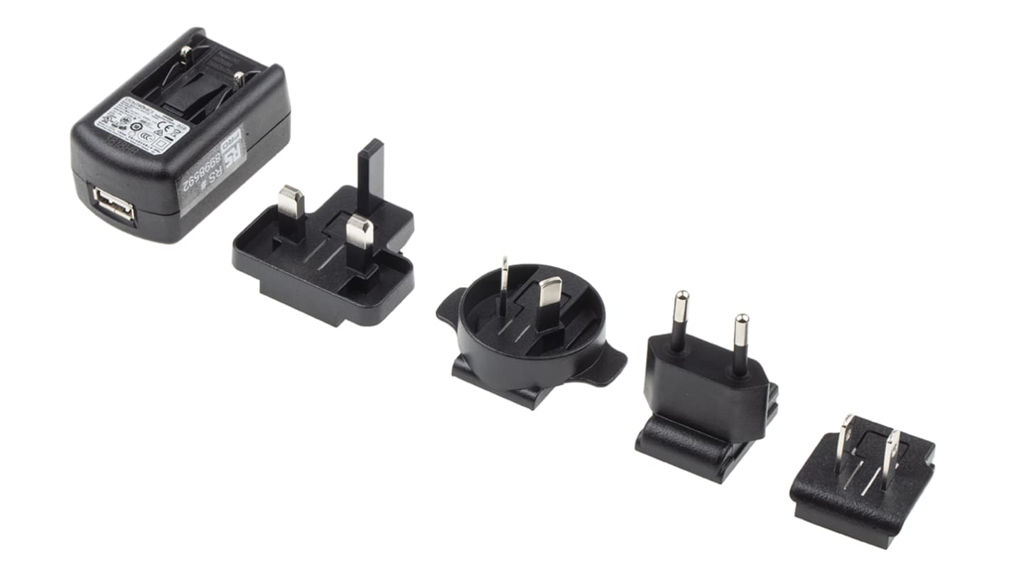 RS PRO 10W Plug-In AC/DC Adapter 5V dc Output, 2A Output