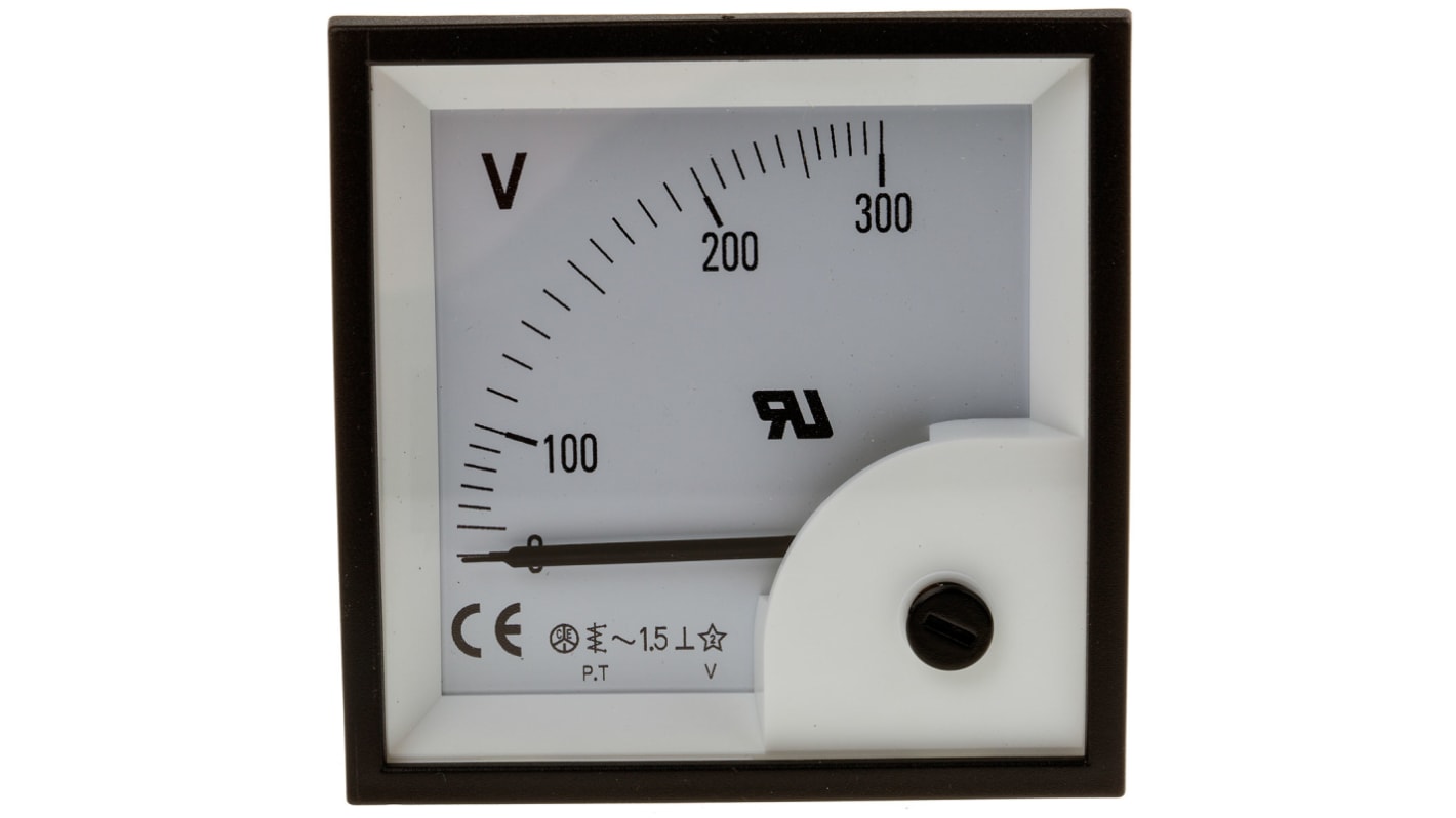 RS PRO 交流指针电压表 , 0 → 300V量程, ±1.5%精度, 68mm x 68mm切面