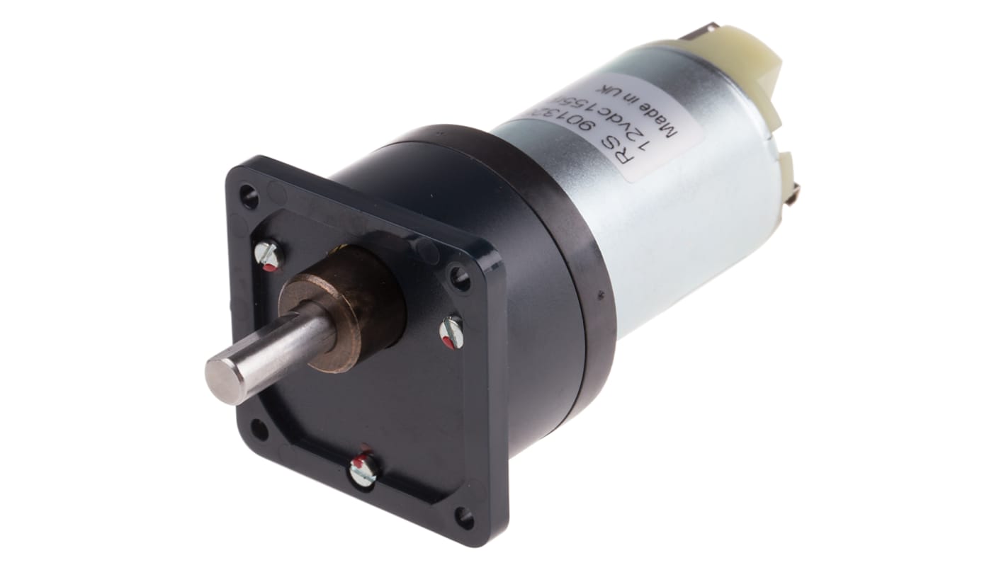 RS PRO Brushed Geared DC Geared Motor, 12 V dc, 10 Ncm, 155 rpm, 6mm Shaft Diameter