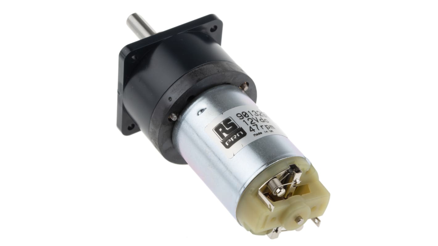 RS PRO Brushed Geared DC Geared Motor, 12 V dc, 30 Ncm, 47 rpm, 6mm Shaft Diameter