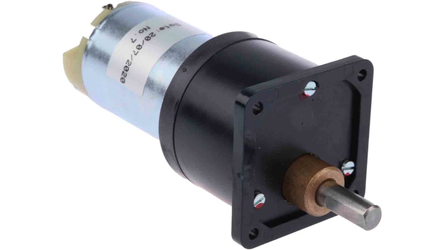 RS PRO Bürsten-Getriebemotor bis 600 mNm 900:1, 12 V dc, , Wellen-Ø 6mm, 38mm x 110.1mm