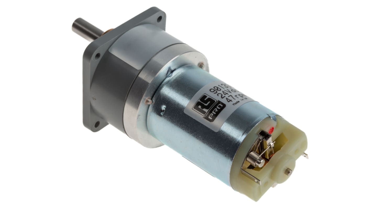 RS PRO Bürsten-Getriebemotor bis 30 Ncm 100:1, 24 V dc, , Wellen-Ø 6mm, 38mm x 73.7mm