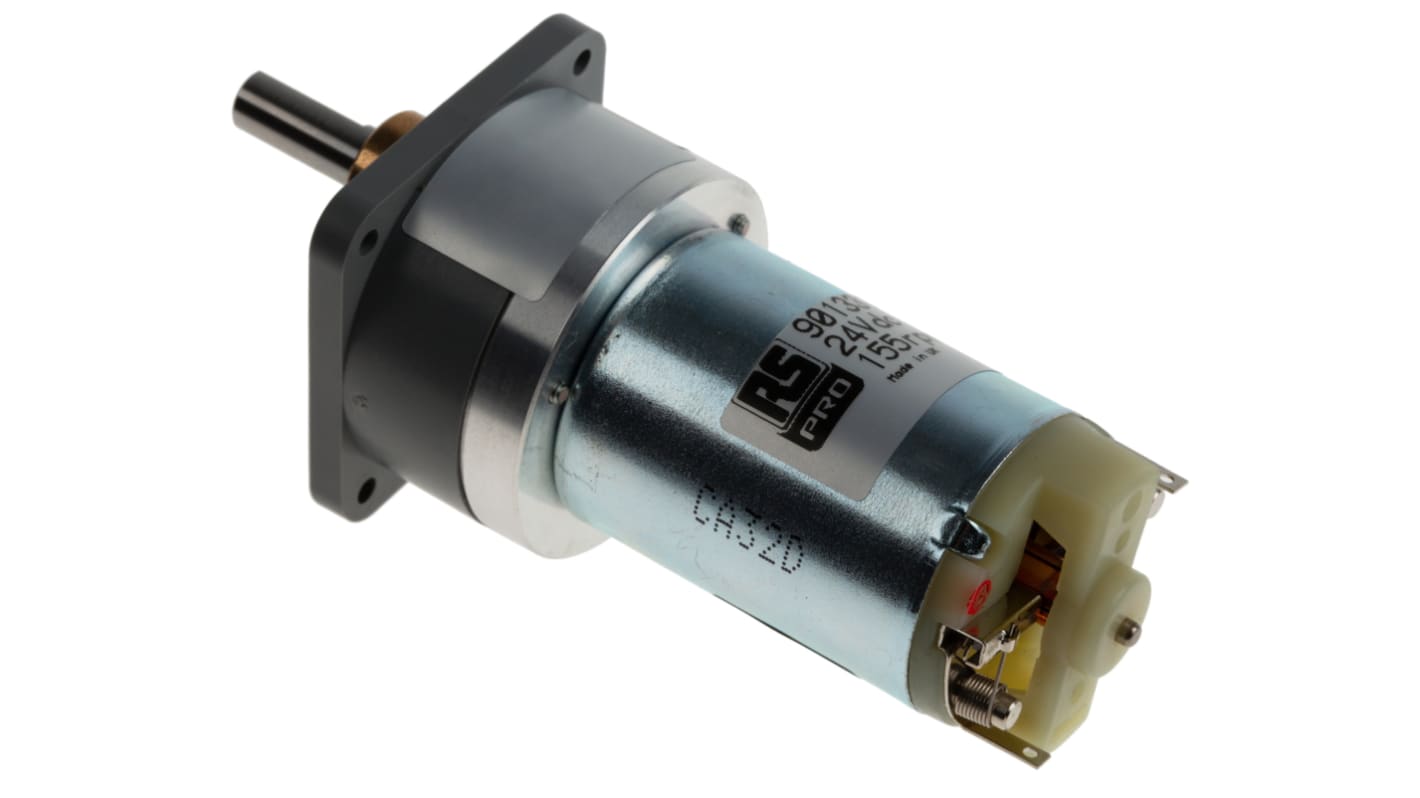RS PRO Bürsten-Getriebemotor bis 10 Ncm 30:1, 24 V dc, Wellen-Ø 6mm, 38mm x 71.2mm